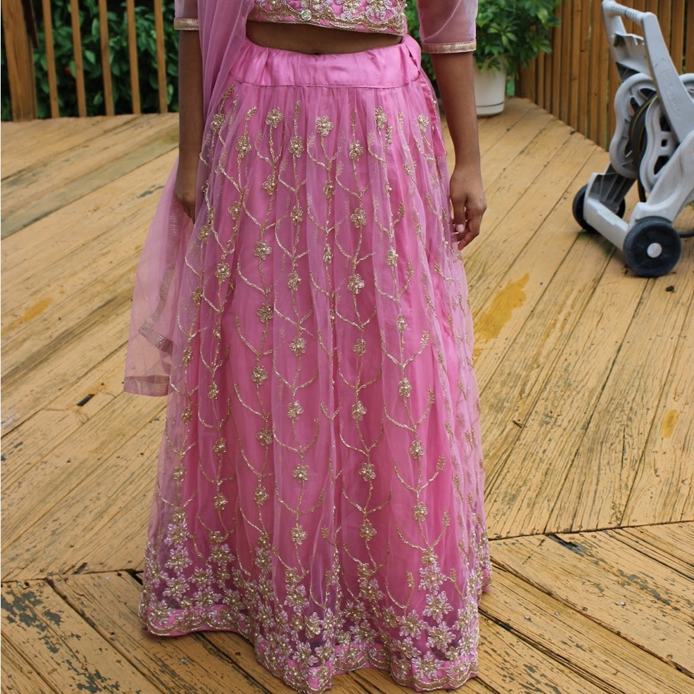 Lehenga Choli pink with all over work